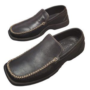 Skechers Made in Italy Black Leather Loafers Size 8.5M Men's Shoes #5967